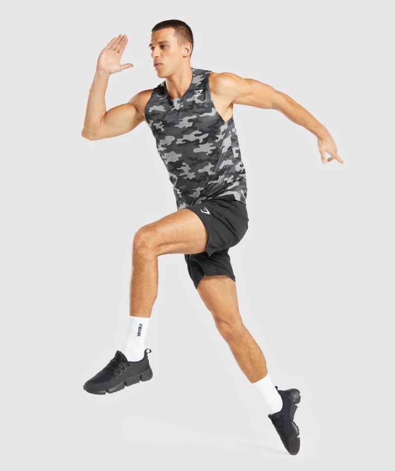 Men's Gymshark Arrival Tanks Camo | NZ 0HJQLS